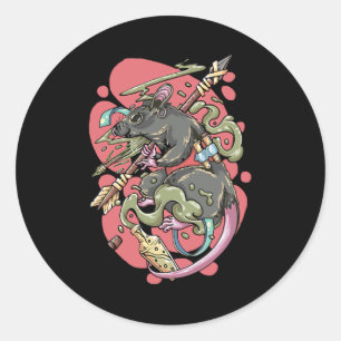Sticker Rond Knight Rat