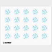 Sticker rond Knightingales (bleu) (Feuille)