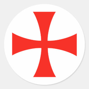 Sticker Rond Knights_Templar_Cross
