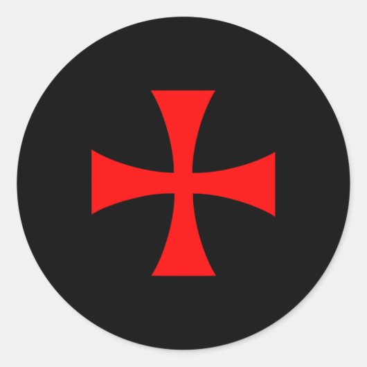 Sticker Rond Knights Templar Cross Catholic Christian Order The (Devant)