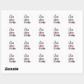 Sticker Rond Knit d'amour en direct (Feuille)