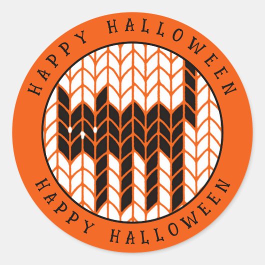 Sticker Rond KNIT EN CHAT NOIR Gros joints d'enveloppe ronde II (Devant)