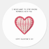 Sticker Rond Knit heart valentines day (Devant)