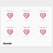 Sticker Rond Knit heart valentines day (Feuille)