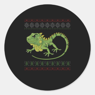 Sticker Rond Knit Iguana Reptile Reptilian Animal Gift