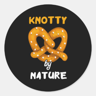 Sticker Rond Knoty By Nature Pretzel Pun Pâte Salé Snack