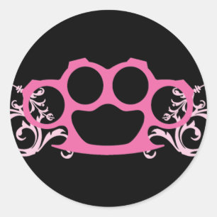Sticker Rond Knuckkls en laiton rose