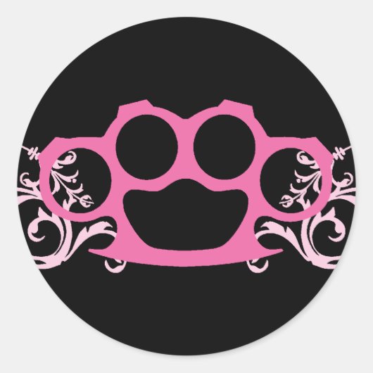 Sticker Rond Knuckkls en laiton rose (Devant)