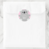Sticker Rond Koala Baby shower fille (Sac)