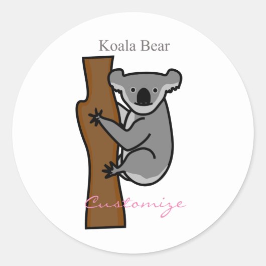 Sticker Rond Koala Bear Escalade Tree Thunder_Cove (Devant)