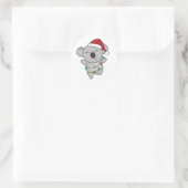 Sticker Rond Koala Christmas Winter Animaux Koalas Classic Roun (Sac)