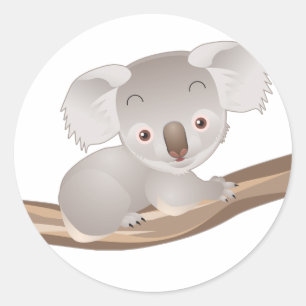 Sticker Rond Koala de bébé
