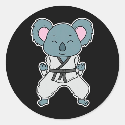 Sticker Rond Koala Does Karate  (Devant)