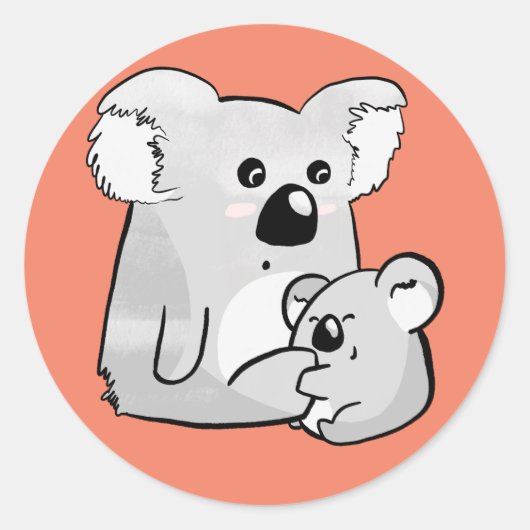 Sticker Rond Koala et Baby (Devant)