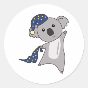 Sticker Rond Koala Sleepyhead Koalas Cute Animaux