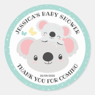 Sticker Rond Koala Top Koality Baby shower