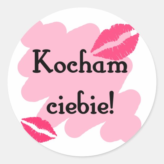 Sticker Rond Kocham ciebie - Polonais Je vous aime (Devant)