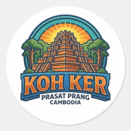 STICKER ROND KOH KER TEMPLE (Devant)