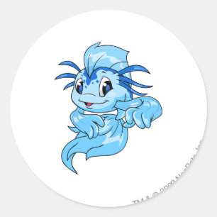 Sticker Rond Koi Blue