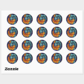 Sticker Rond Koi Fish (Feuille)