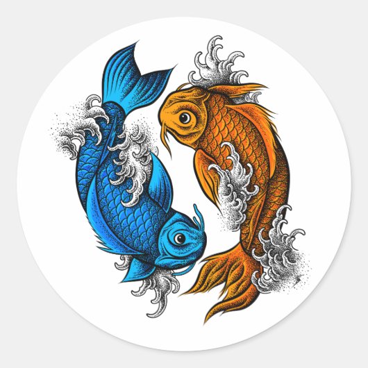 Sticker Rond Koi Ying Yang (Devant)