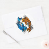 Sticker Rond Koi Ying Yang (Enveloppe)