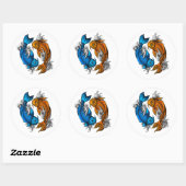 Sticker Rond Koi Ying Yang (Feuille)