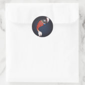 Sticker Rond Koinobori - Drapeau de poisson japonais rouge (Sac)