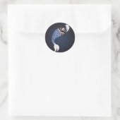 Sticker Rond Koinobori - drapeau japonais bleu de poissons (Sac)