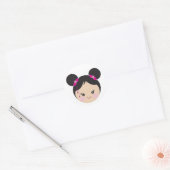 Sticker Rond Kokeshi avec des armes (Enveloppe)