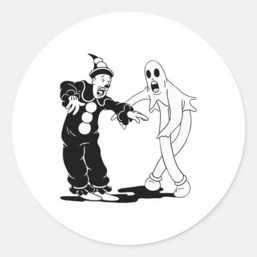 Sticker Rond Koko Le Clown Et La Danse Fantôme (Devant)
