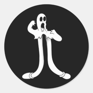 Sticker Rond Koko Le Fantôme Clown Splaint Le Blackwork