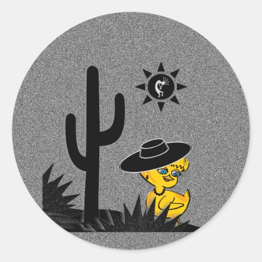 Sticker Rond Kokopelli Chick #4 (Devant)