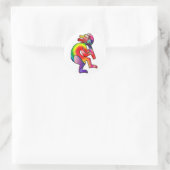 Sticker Rond Kokopelli Fertilité Dieu Silhouette (Sac)