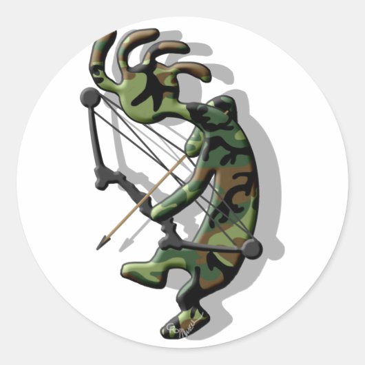 Sticker Rond Kokopelli Hunter (Devant)