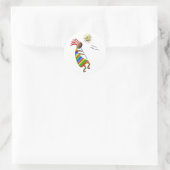 Sticker Rond Kokopelli Sun et oiseaux (Sac)