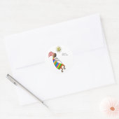Sticker Rond Kokopelli Sun et oiseaux (Enveloppe)