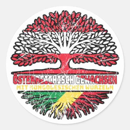 Sticker Rond Kongo Kongolesisch Österreichisch Österreich Baum (Devant)