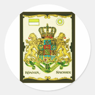 Sticker Rond Königr Sachsen ~ Armoiries Vintages Imprimer
