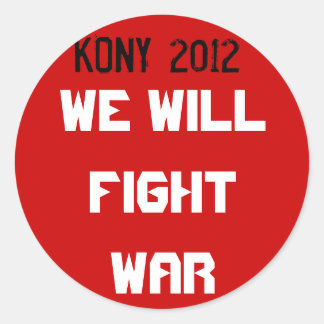 Sticker Rond Kony 2012 - Nous allons combattre