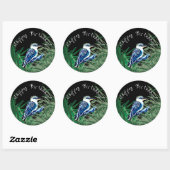 Sticker Rond Kookaburra joyeux anniversaire (Feuille)
