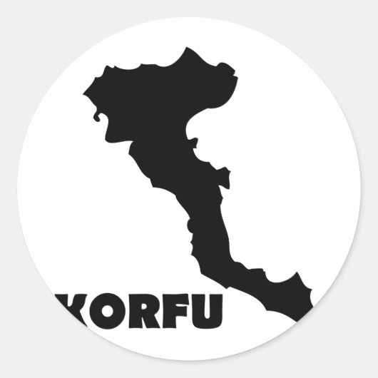 Sticker Rond korfu corfu île grecque (Devant)