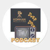 Sticker Rond Korman Productions Deep Dive TV Podcast (Devant)
