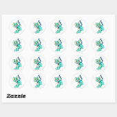 Sticker Rond Kougra bleu (Feuille)