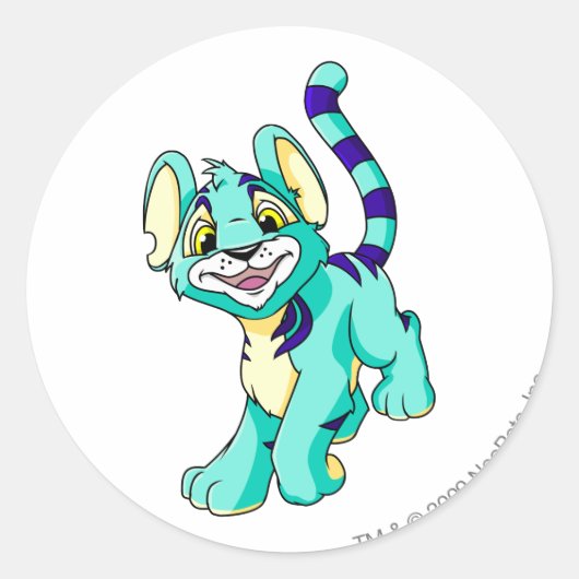 Sticker Rond Kougra bleu (Devant)