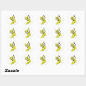 Sticker Rond Kougra jaune (Feuille)