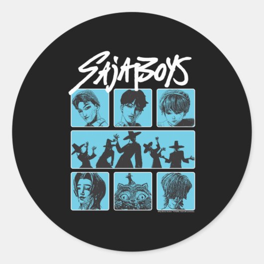 Sticker Rond Kp Demon Hunters Halloween Saja Boys Demon Group S (Devant)