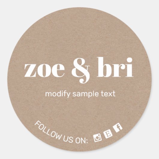 Sticker Rond Kraft Ajouter votre logo (Devant)