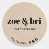 Sticker Rond Kraft Ajouter votre logo (Devant)