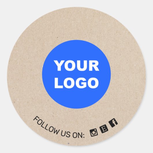 Sticker Rond Kraft Ajouter Votre Logo Social Media Icon (Devant)